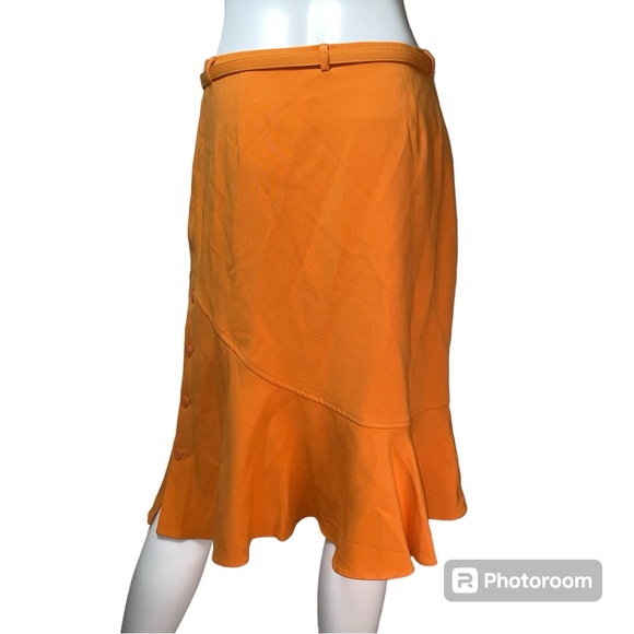 NWT NY & Co. Eva Mendes 2 Piece Set Tangarine Time Skirt and Blouse Top Size 8/M - Picture 11 of 16